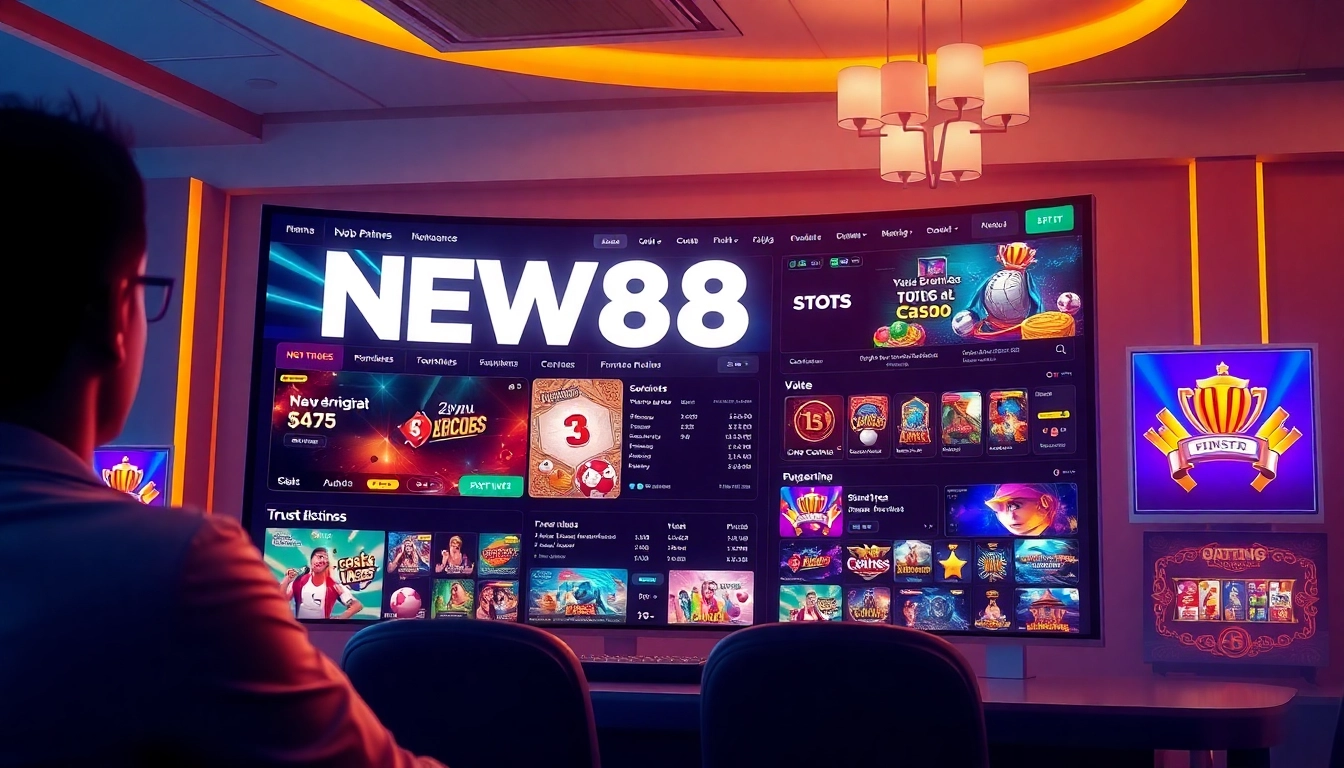 Dynamic online betting platform new88go.com showcasing diverse gambling options with a vibrant interface.