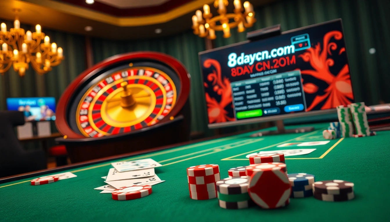 Experience the excitement of gambling with 8day.cn.com at a luxurious casino table.