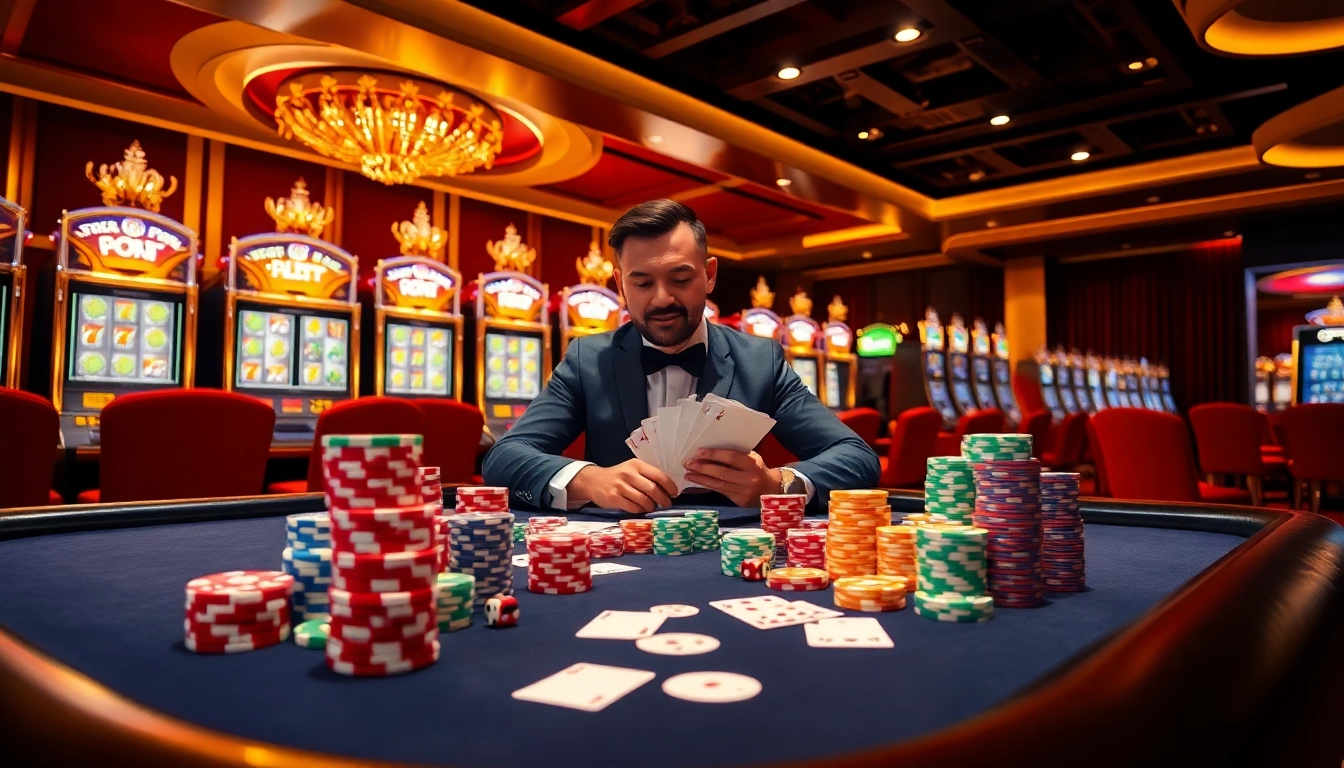 Exciting gambling scene at TR88.bio poker table with vibrant atmosphere and professional ambiance.