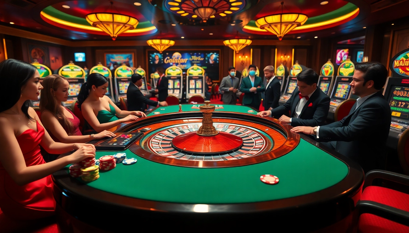 Experience the excitement of winning at https://lc88.bio/ with lively casino activities, poker chips, and roulette tables.