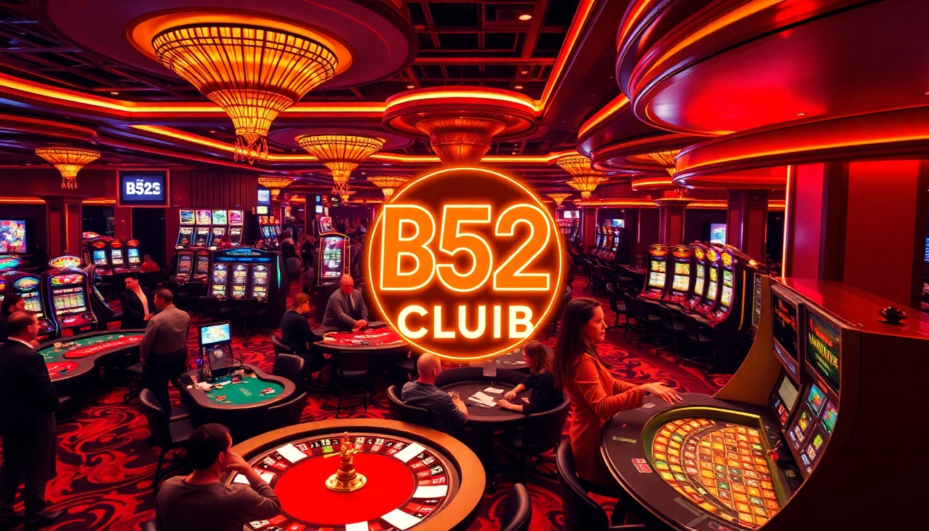 Experience the thrill at B52CLUB with players enjoying vibrant casino games and engaging atmospheres.