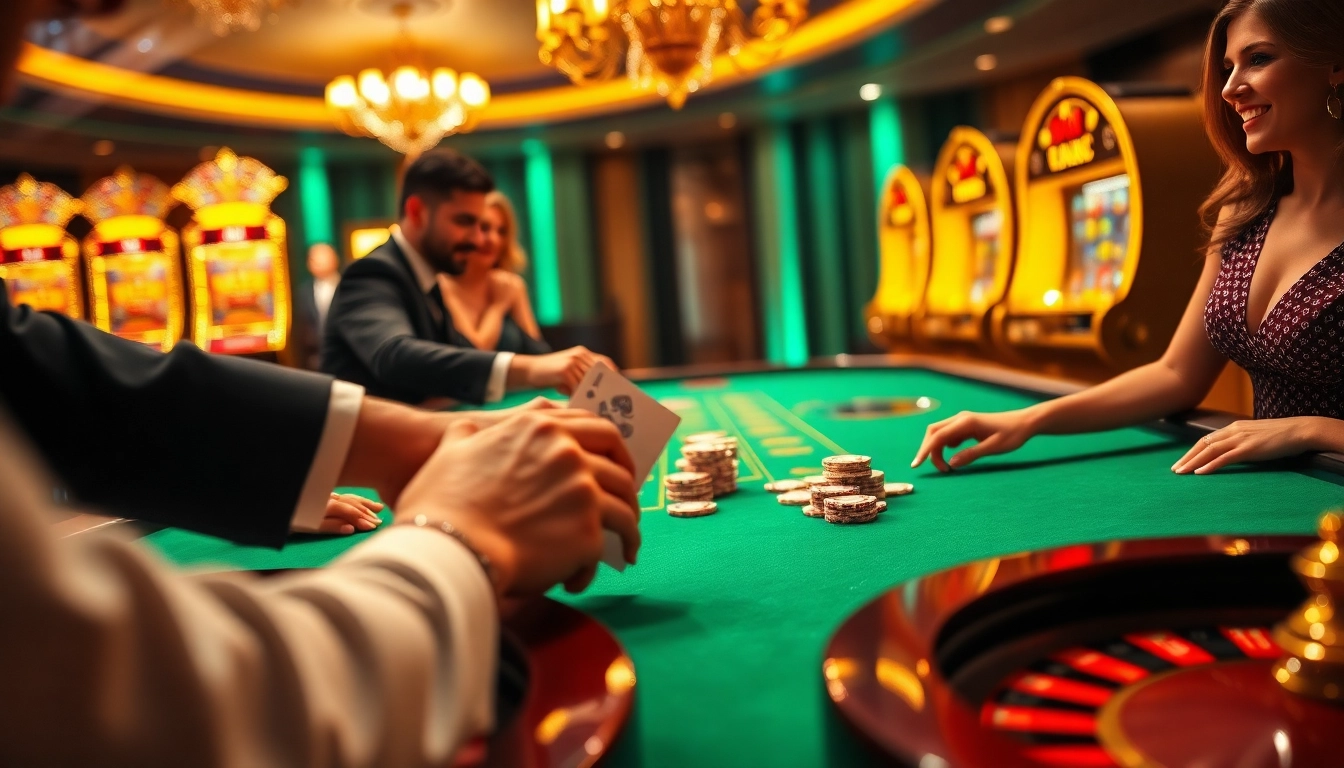 Active players enjoying thrilling poker at the luxurious GO88 gaming table.