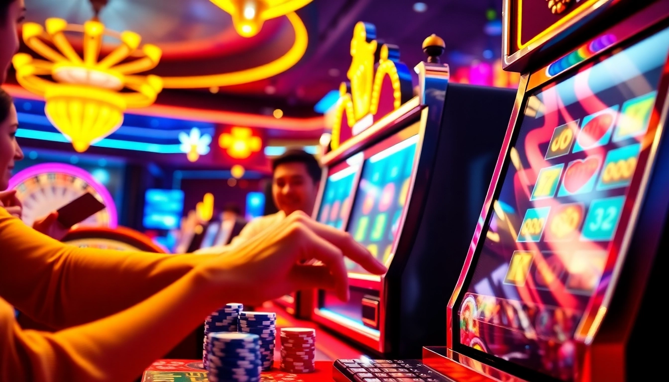 Bermain dan menang di mesin slot surya88 di tengah suasana kasino yang mendebarkan.